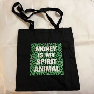 tote money is my spirit animal medium black tote
